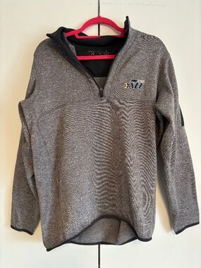 Utah Jazz Gray Antigua Quarter Zip Pullover
